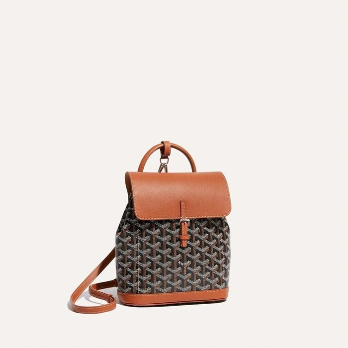 GOYARD Women’s Alpin Mini Backpack Brown Black Tan Leather