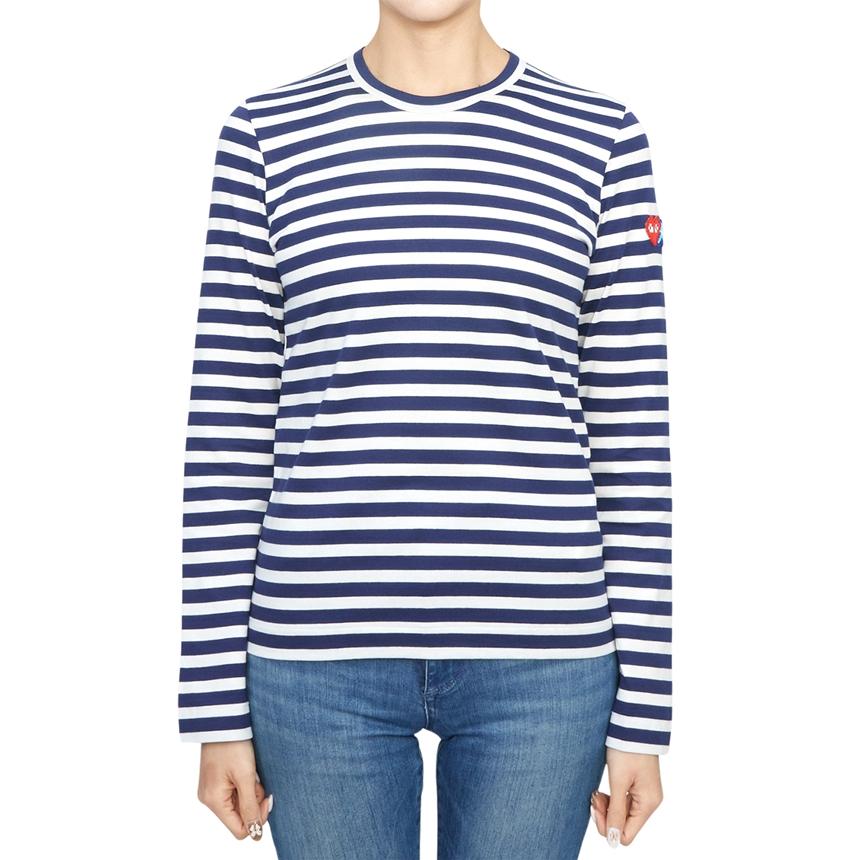 Comme des Garcons x Invader Double Wappen Stripe Women’s Long Slee AZ T331 051 1