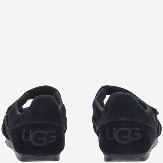 Ugg Black Suede Ballet Flats Women’s Flat Shoes 1187530 BLACK DOM