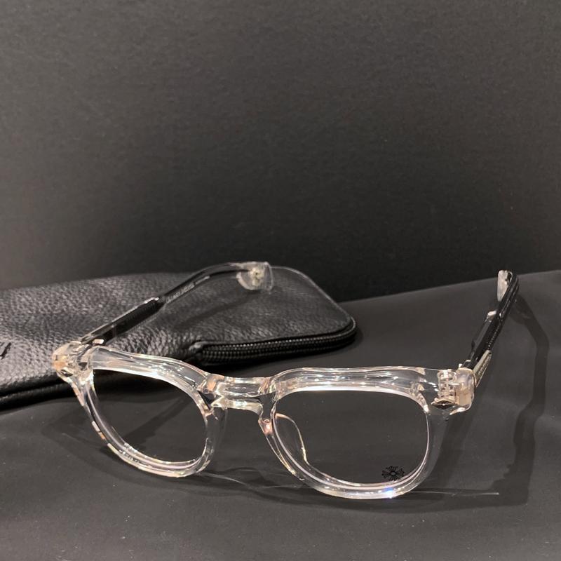 Chrome Hearts Crystal 49mm Silver-tone Unisex Eyeglasses