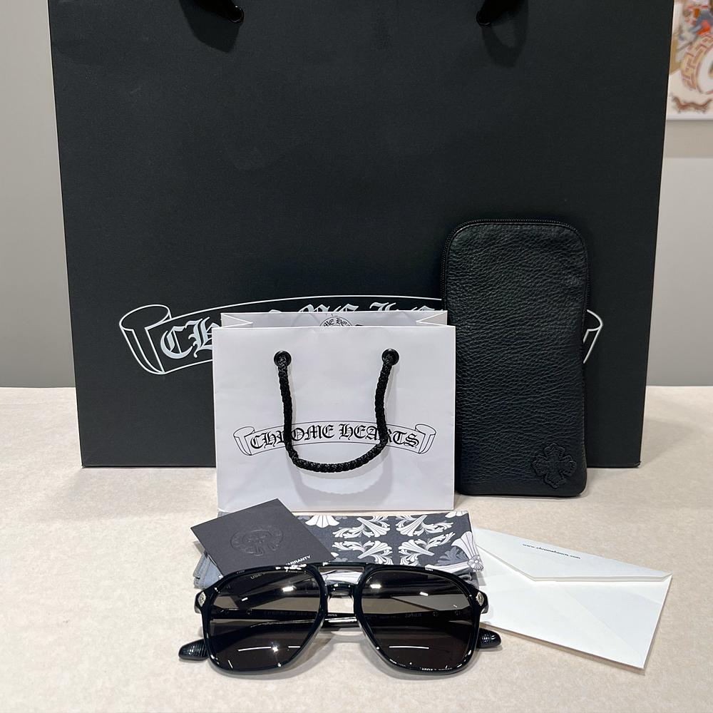 Chrome Hearts Black Zipper Aviator Sunglasses Glasses
