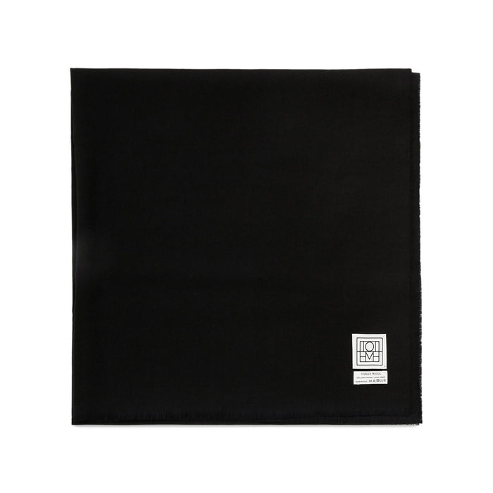 Toteme Black Lightweight Wool Scarf WSC0079 FB0421 001
