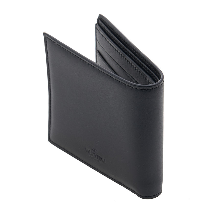 VALENTINO Men's VLTN Logo Leather Bifold Wallet Black 2Y2P0654 LVN 0NI 1
