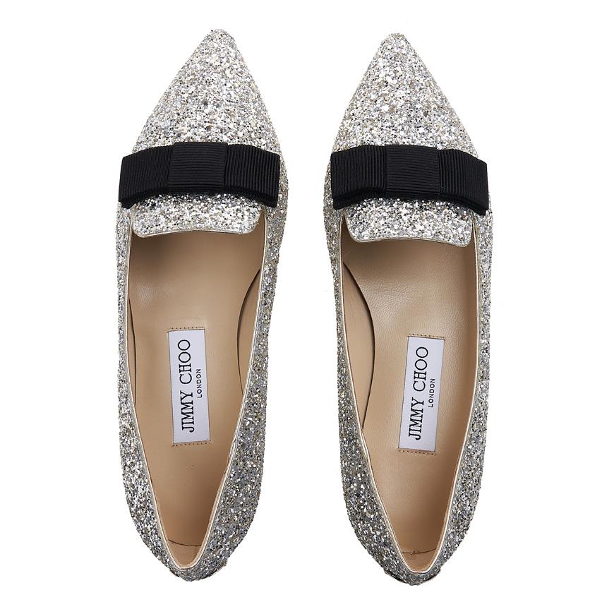 Jimmy Choo GALA CGF Champagne Flat Shoes for Women