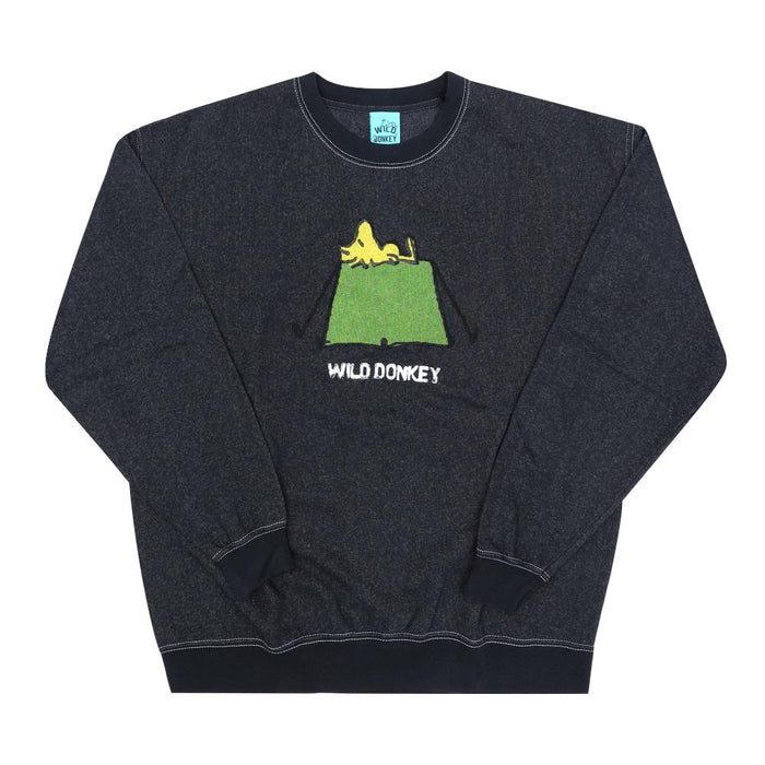 Wild Donkey Dyed Black Tent Graphic Sweatshirt Unisex