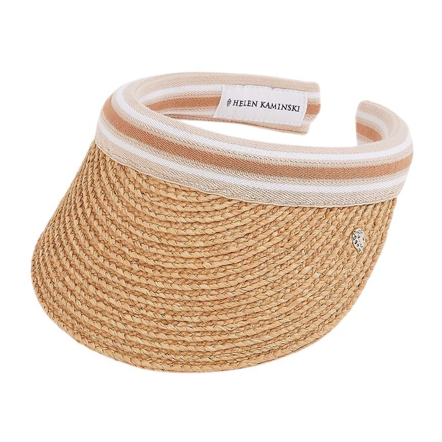 HELEN KAMINSKI Bianca 8 Visor Hat Women’s Natural HAT52203 NATURAL NOUGAT STRIPE