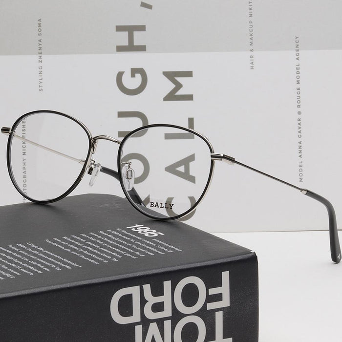 BALLY Round Metal Windsor Rim Eyeglass Frames Unisex BY5034H 005