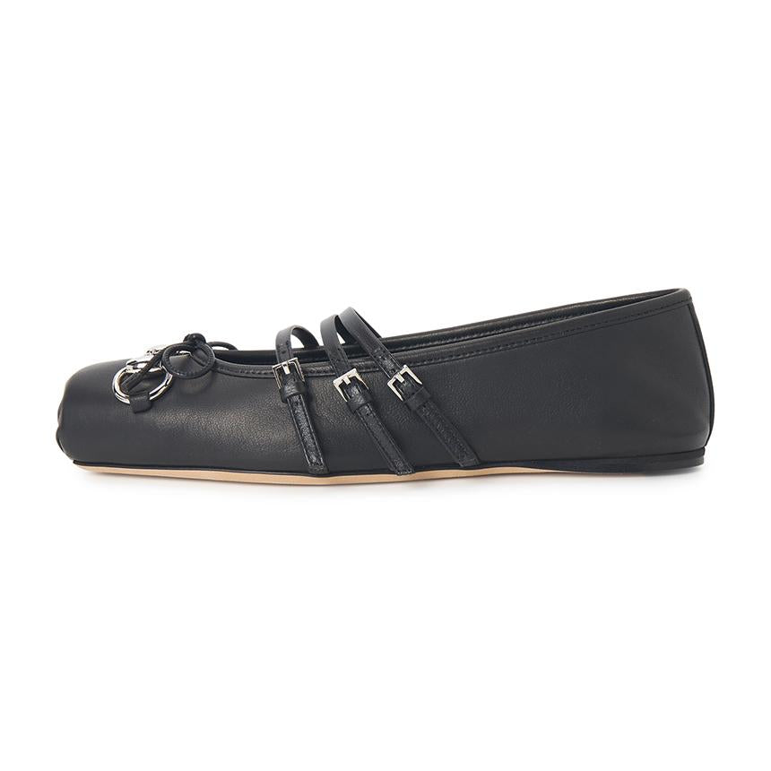 GUCCI Horsebit Leather Flats Black Women’s Flat Shoes