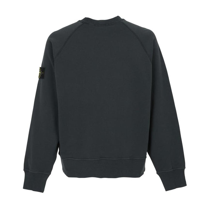 STONE ISLAND Men’s Crewneck Sweatshirt Black Cotton Pullover
