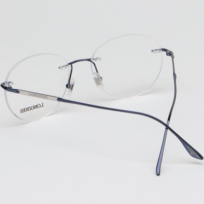 LONGINES Rimless Round Eyeglasses Frame Unisex Luxury Accessory LG5002H 090