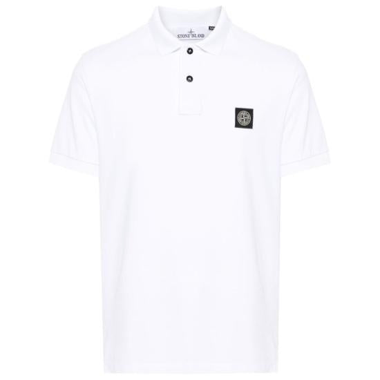 STONE ISLAND Cotton Polo Shirt Men 80152SC17A0001 WHITE DOM