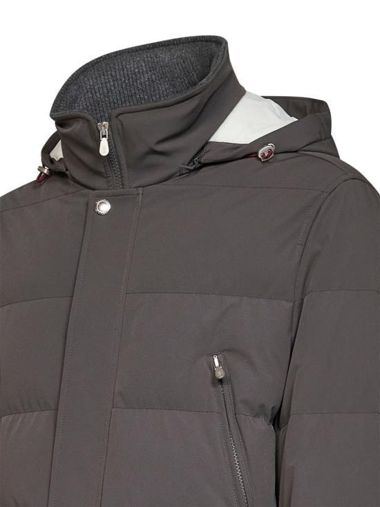Brunello Cucinelli Nylon Hooded Down Parka MV4061823 CXD26 DARK GREY DOM