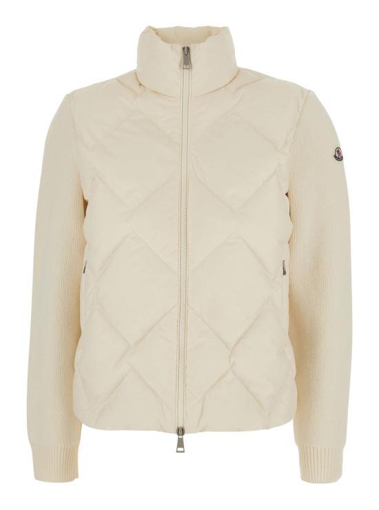 Moncler White Wool Knit Cardigan for Women
