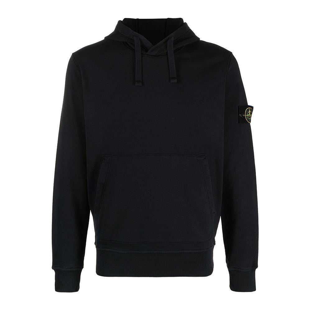 STONE ISLAND Logo Patch Navy Hooded Sweatshirt
