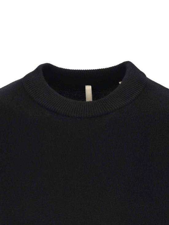SUNFLOWER Black Round Neck Knit Sweater for Men