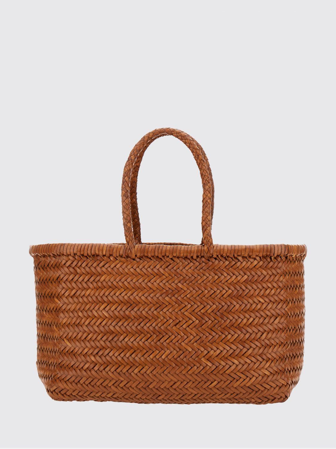 Dragon Diffusion Tan Woven Leather Tote Bag