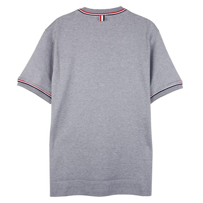 THOM BROWNE Men’s Short Sleeve T-Shirt Gray Cotton Crewneck