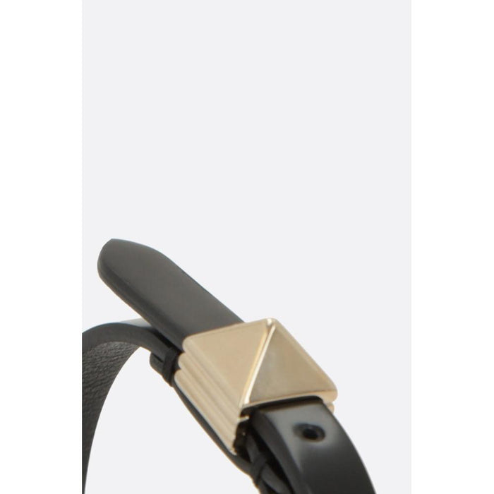 VALENTINO Rockstud Leather Bracelet Black