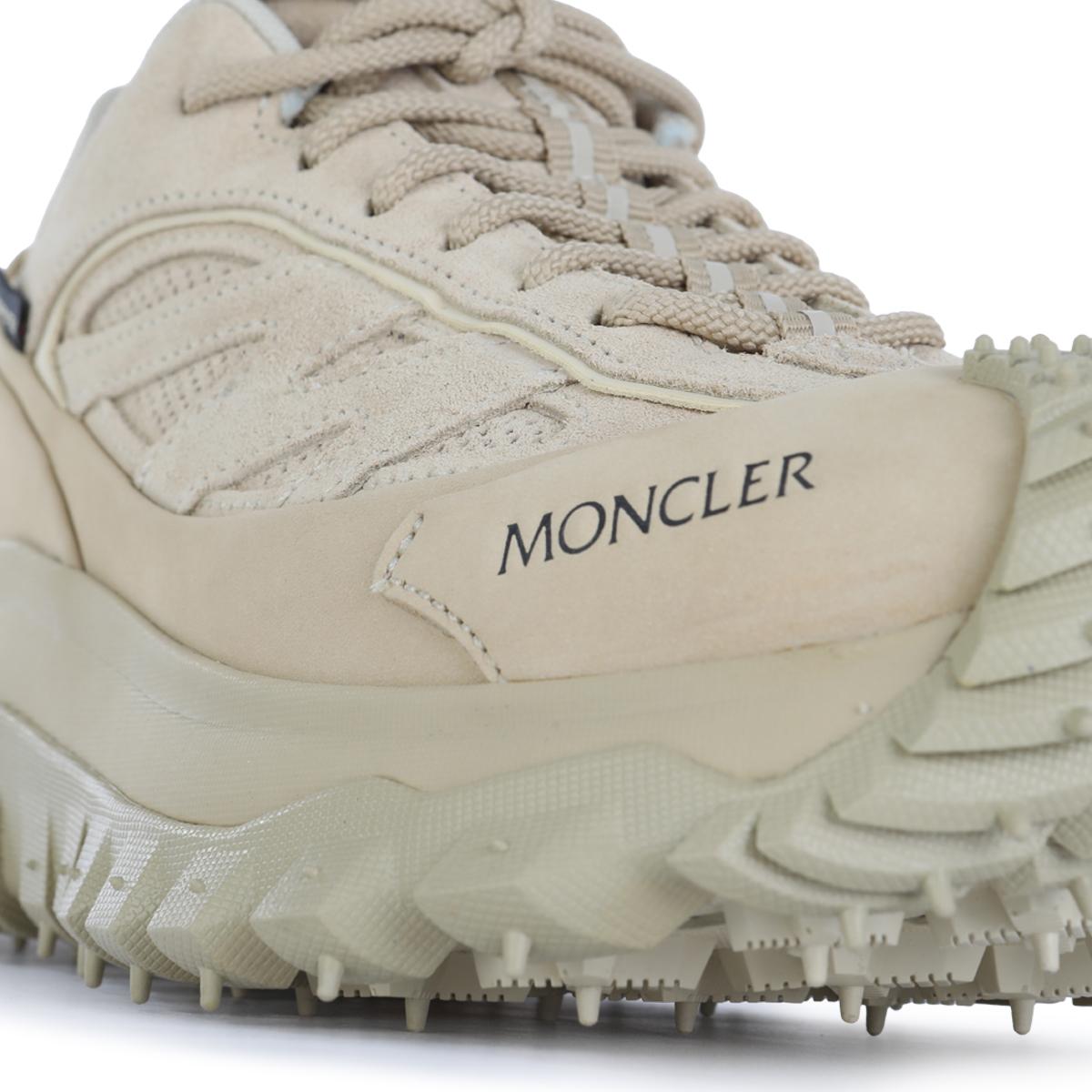 Moncler White Leather Low-Top Sneakers for Women