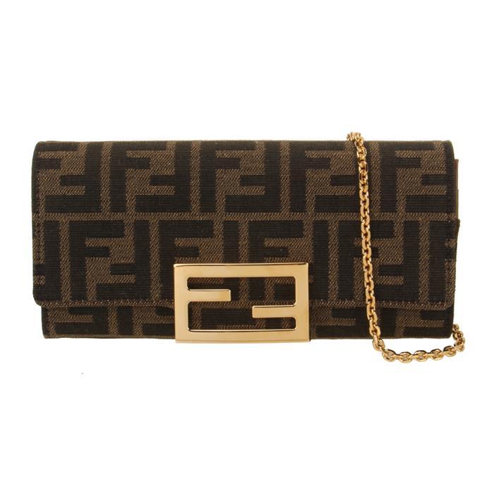 FENDI FF Fabric Chain Wallet Shoulder Bag