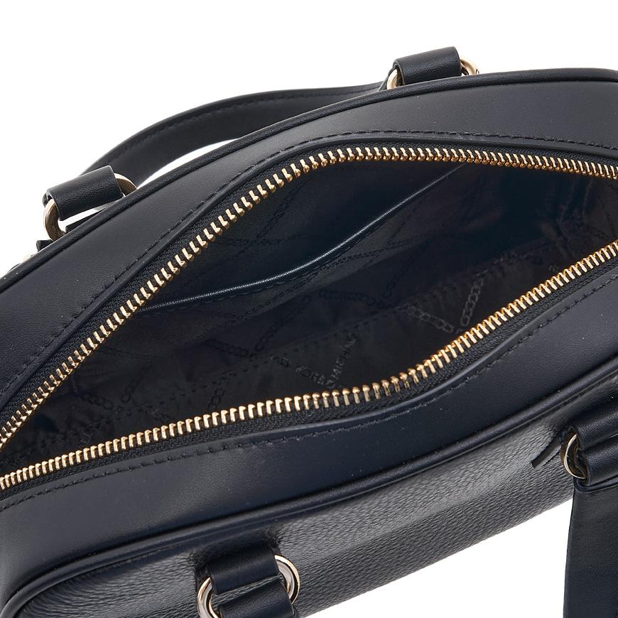 Michael Kors Women’s Logo Chain Tote Bag Black Leather Tote
