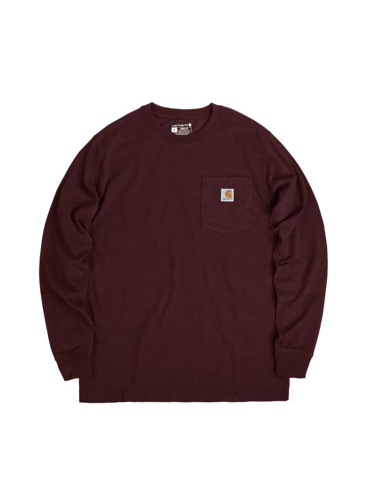 Carhartt Unisex Long Sleeve Pocket Cotton T-Shirt Port Color K126
