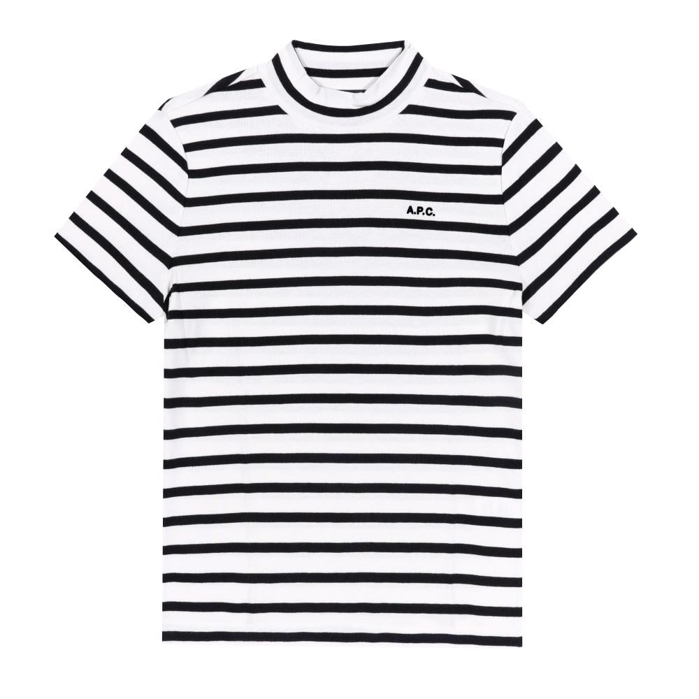 A.P.C. Ecru/Black COHCA Short Sleeve Women’s T-Shirt