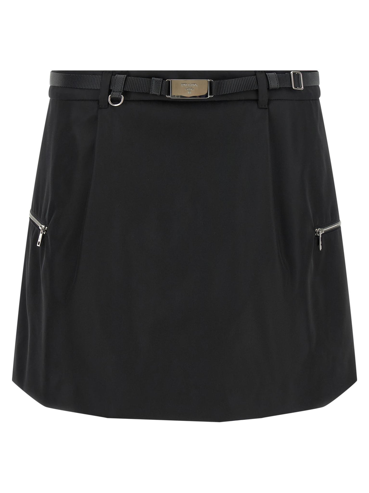 PRADA Black Wool Mini Skirt