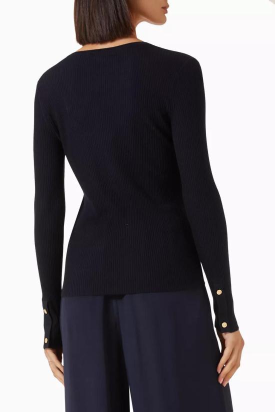 Max Mara Round Neck Knit Sweater for Women 29366011 006 NAVY DOM