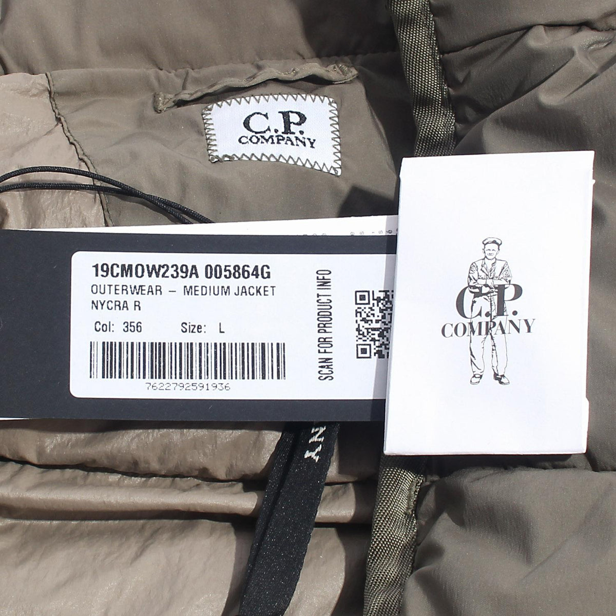 CP Company Nycra-R Down Puffer Jacket Fungi Grey Men’s