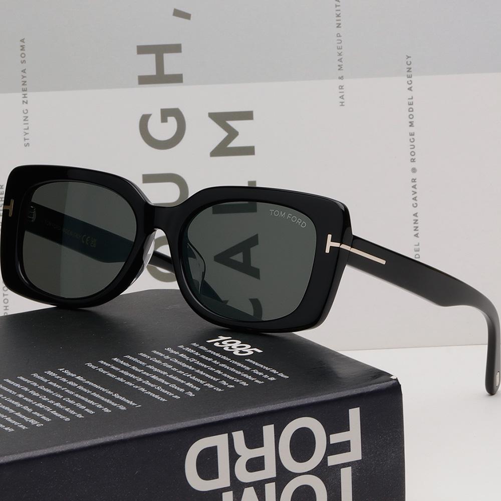 TOM FORD Black Acetate Square Unisex Sunglasses TF1170K 01A