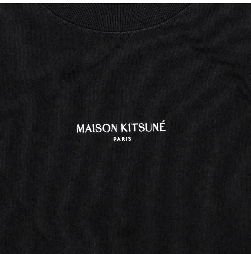 Maison Kitsune Black Cotton Short Sleeve T-Shirt for Men
