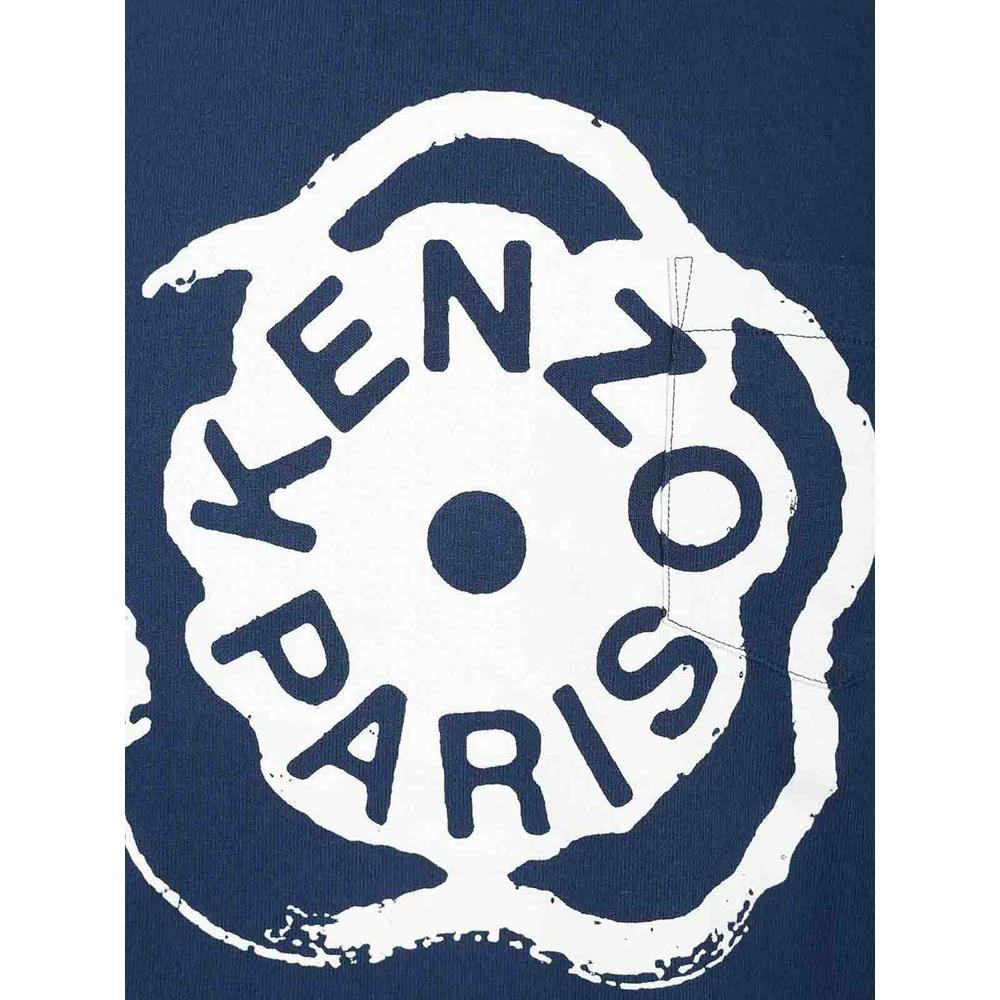 KENZO Boke Flower Graphic Short Sleeve T-Shirt Men Navy Cotton