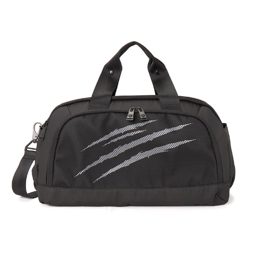 PLEIN SPORT Men’s Duffel Bag Black Nylon Tote Bag