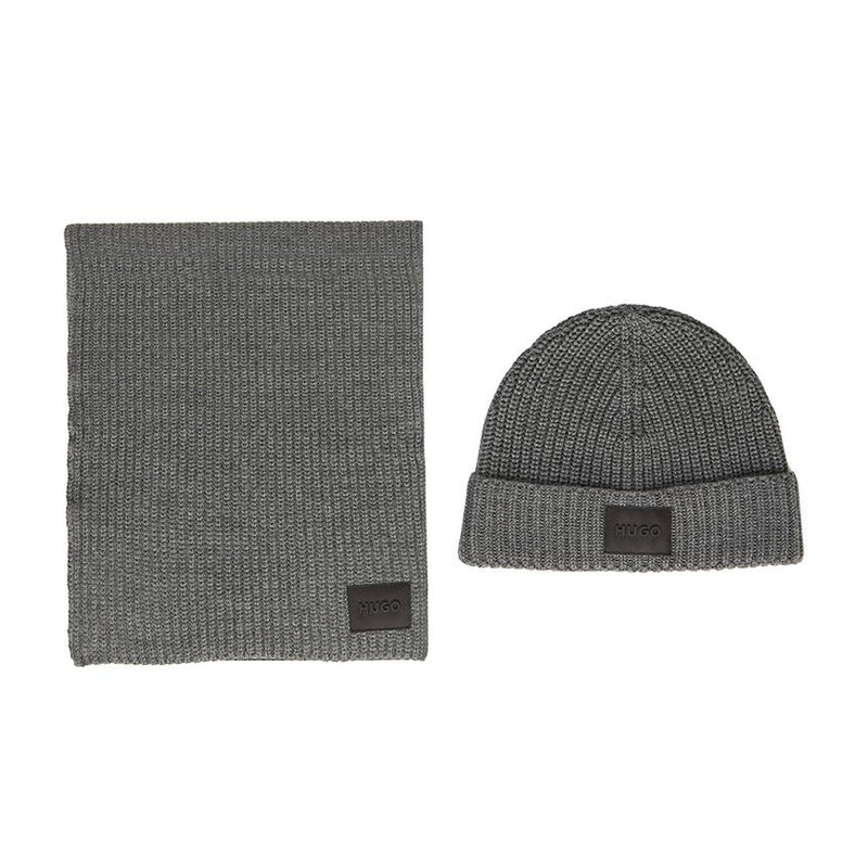 HUGO BOSS Scarf and Beanie Set Men’s Knit Accessory 50551423 034
