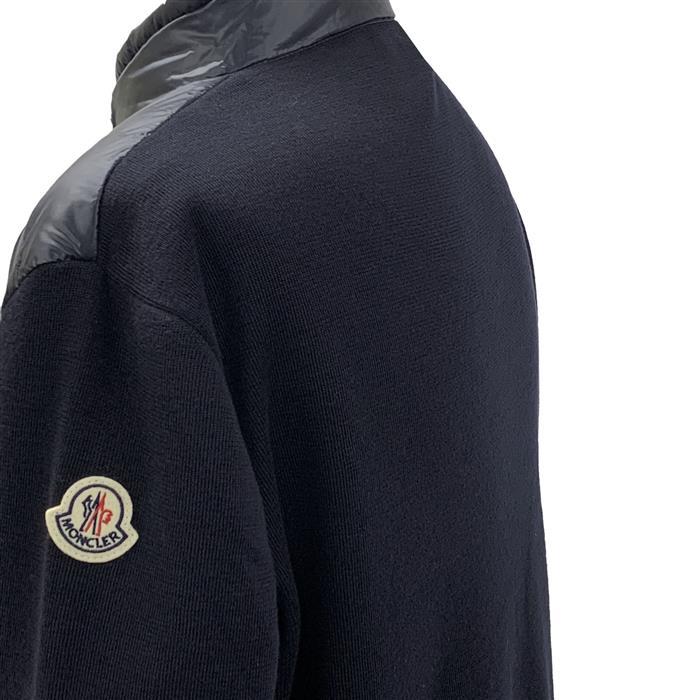 Moncler Tricot Logo Down Padded Wool Zip-Up Cardigan Jacket 9B00016 M1131