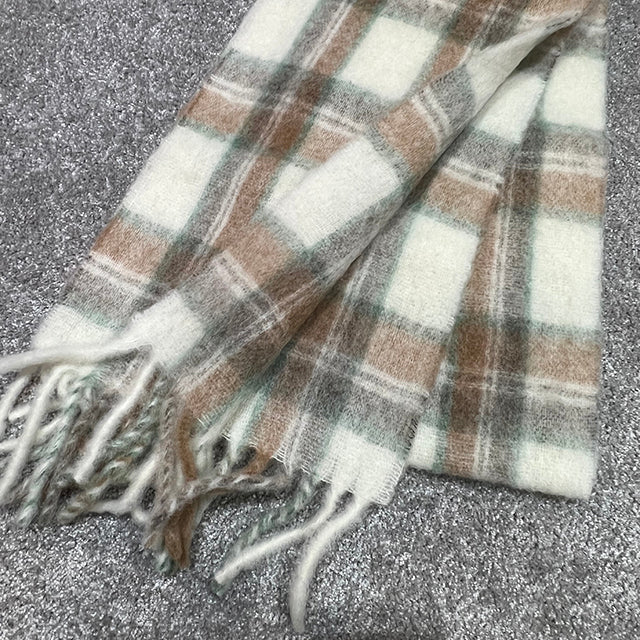 A.P.C. Elie Fringe Alpaca Wool Scarf Muffler TAH