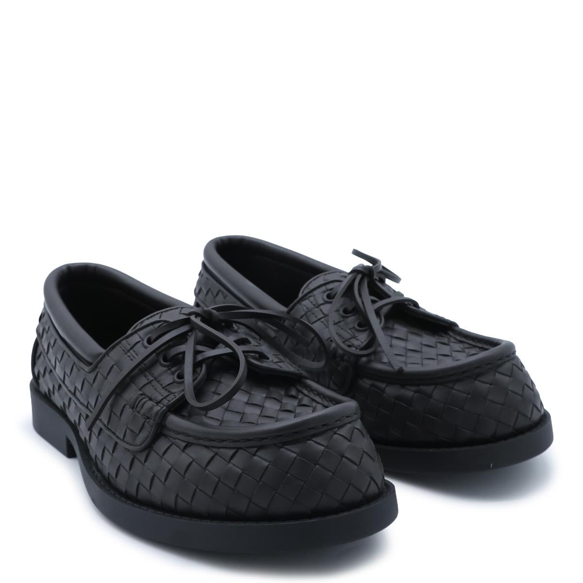 Bottega Veneta Black Leather Oxford Shoes