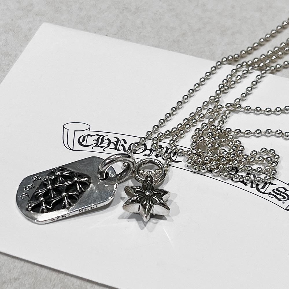 Chrome Hearts NYC Cemetery Dog Tag Pendant Silver Charm Necklace