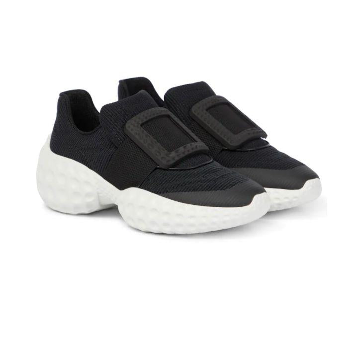 Roger Vivier Viv Run Light Buckle Low-Top Sneakers Black