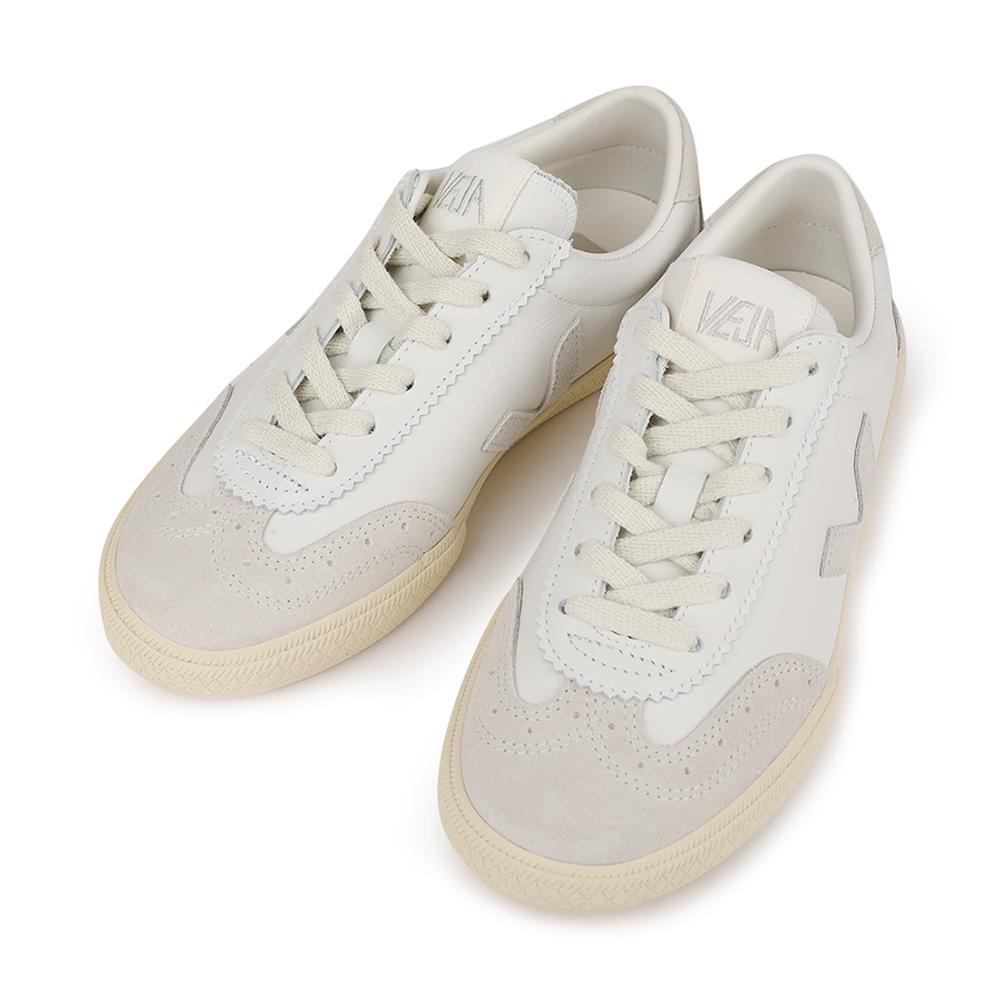 VEJA Leather V-10 White Natural Low-Top Sneakers VO2003852A