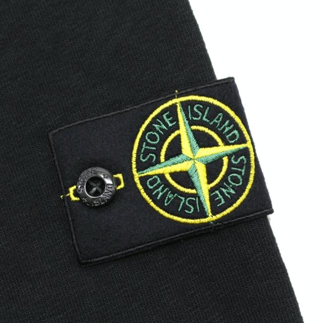 STONE ISLAND Black Cotton Crewneck Sweatshirt for Men