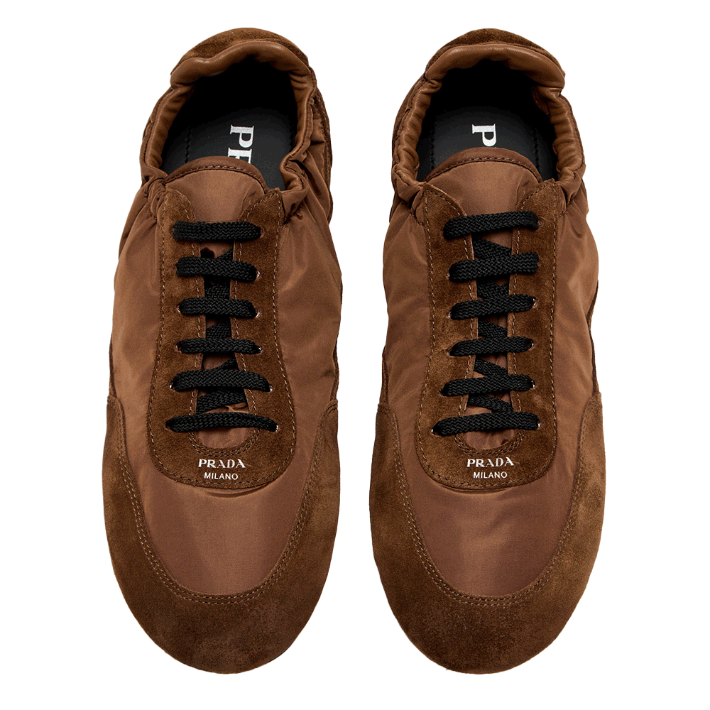 PRADA Men’s Brown Low-Top Sneakers 2EG479