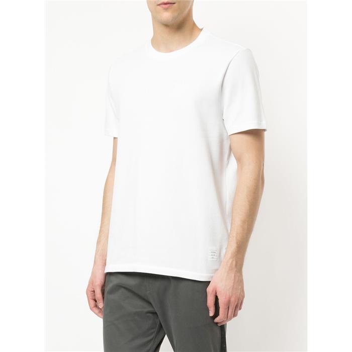 THOM BROWNE Center Back Stripe Piqué Relaxed Fit Short Sleeve T-Shirt