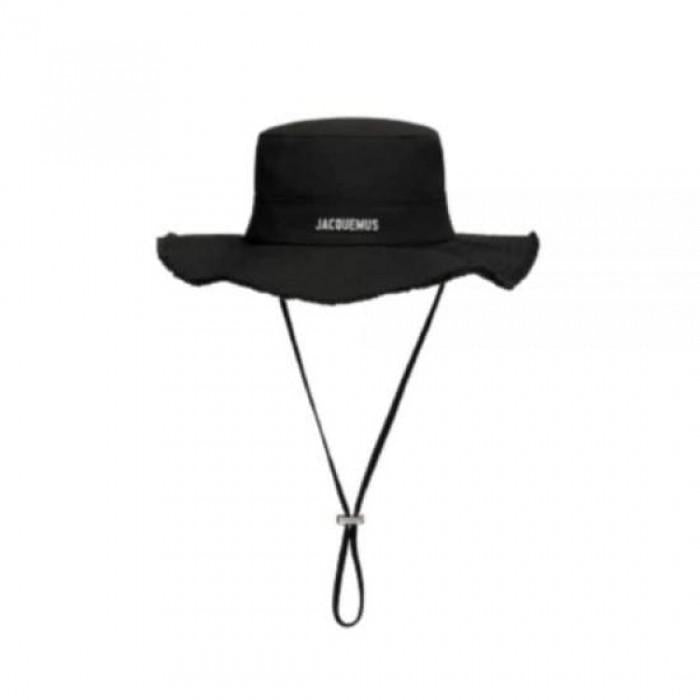 JACQUEMUS Le Bob Artichaut Frayed Bucket Hat Black 213 AC002 5001