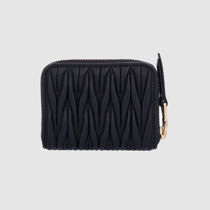 Miu Miu Matelassé Leather Zip Card Holder 5MM268 AFPP F0002