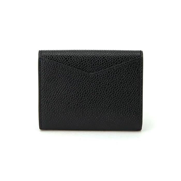 THOM BROWNE Black Leather Envelope Card Holder Wallet for Women