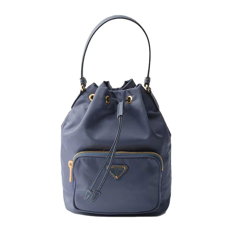 PRADA Duet Re-Nylon Women’s Bucket Bag Tote Black