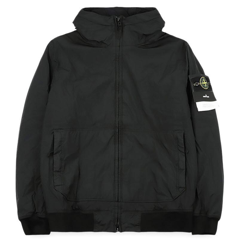 STONE ISLAND Crinkle Reps NY Hooded Jacket Black Men