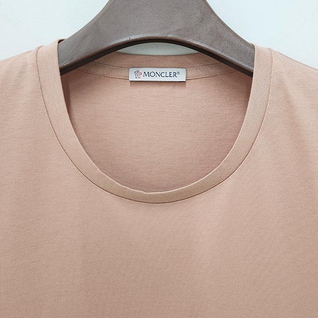 Moncler Logo Patch Cotton Jersey Short Sleeve T-Shirt Light Pink